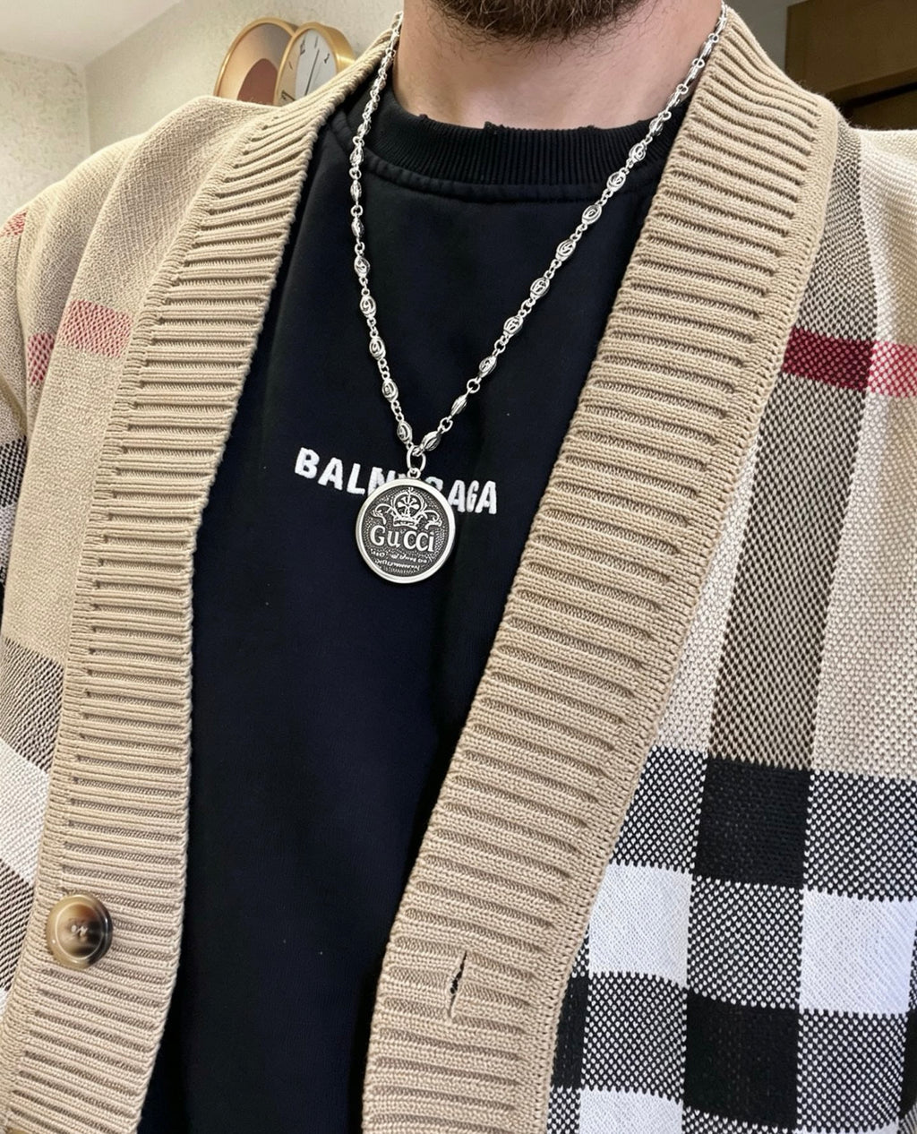 Gucci Anger Forest Interlocking G Antiqued Chain Necklace - album image 9