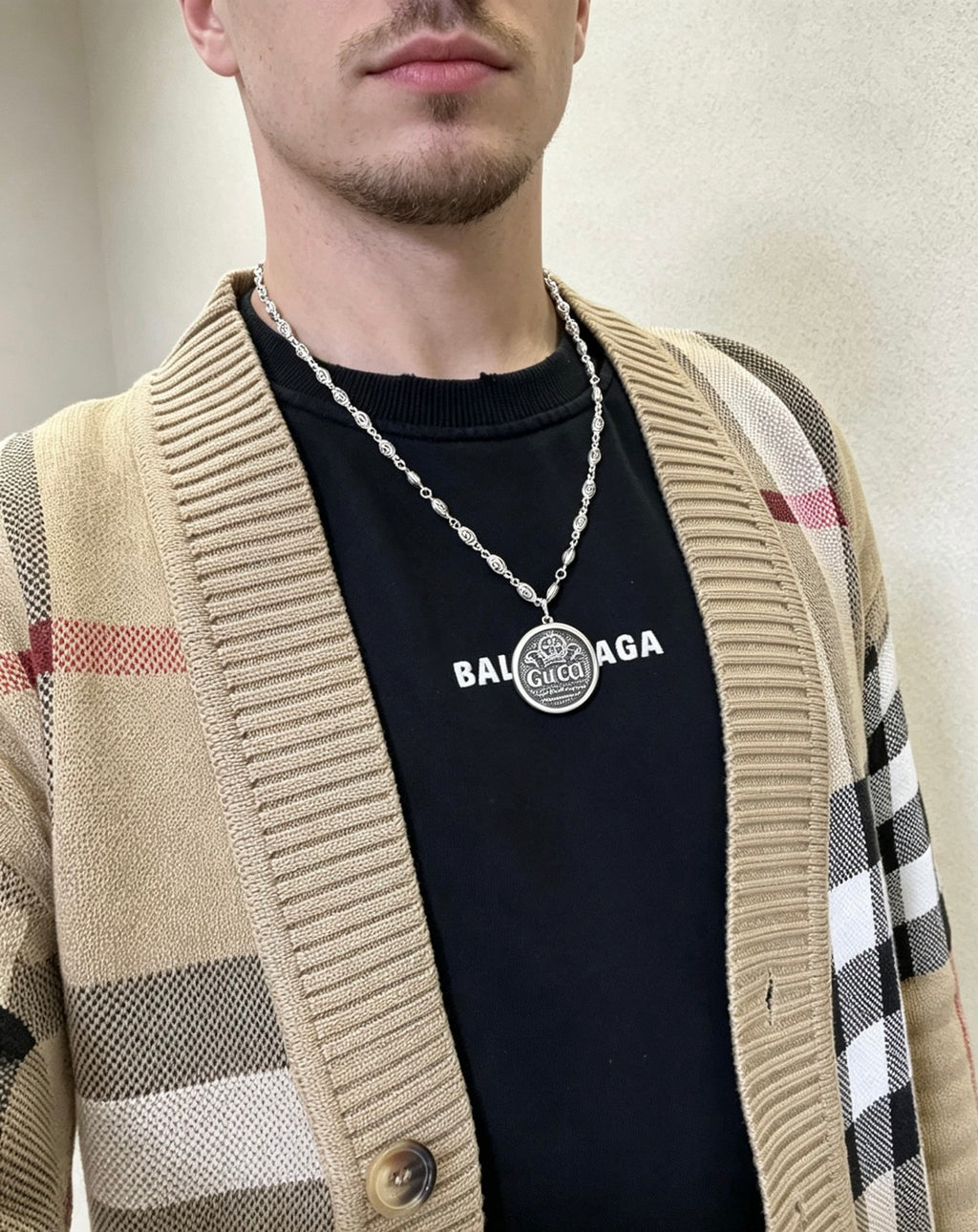 Gucci Anger Forest Interlocking G Antiqued Chain Necklace - album image 6