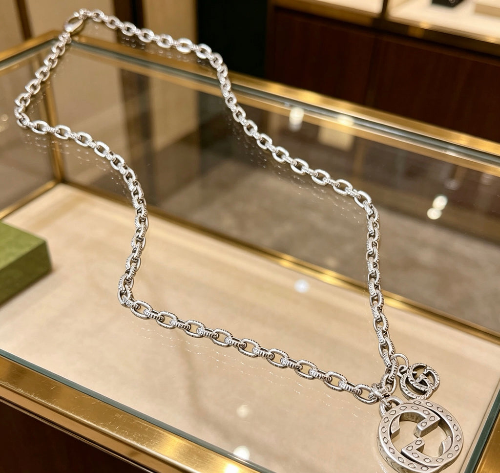 Gucci Anger Forest Interlocking G Antiqued Chain Necklace - album image 7