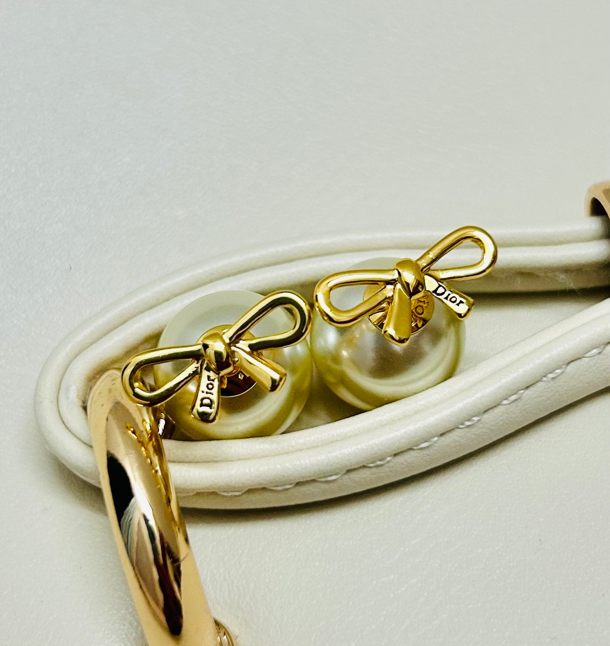 Dior Pearl-Look Bow-Accent Earrings - product image 3