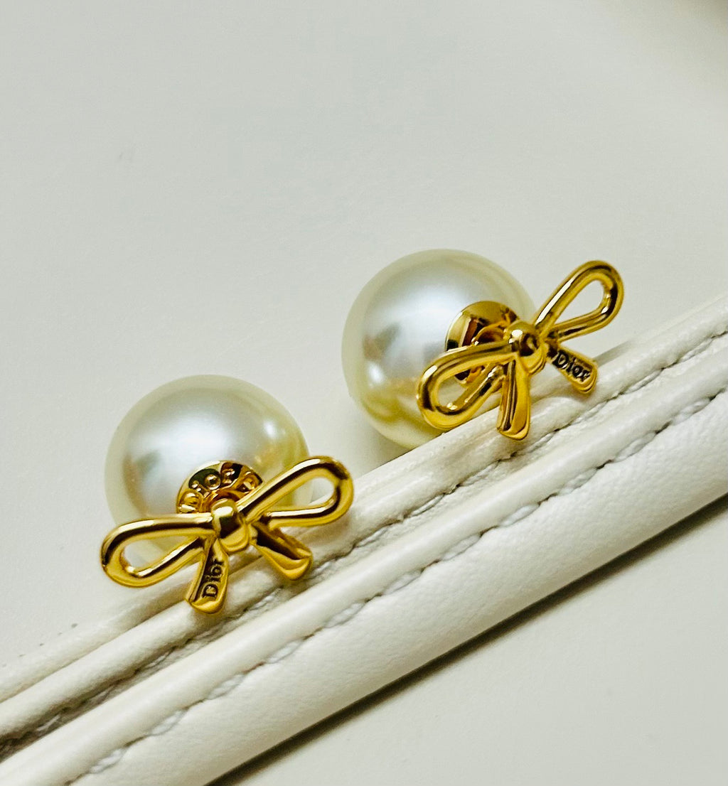 Dior Pearl-Look Bow-Accent Earrings - product image 6