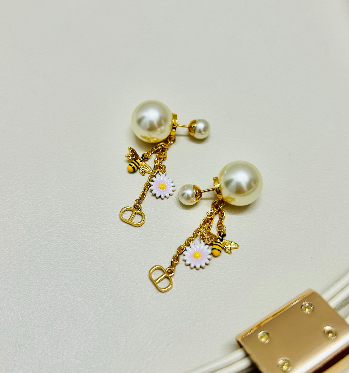 Dior CD Linear Pearl-Look Drop Earrings - product image 5