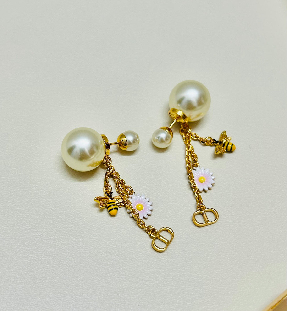 Dior CD Linear Pearl-Look Drop Earrings - product image 3