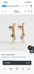 Dior CD Linear Pearl-Look Drop Earrings - product image 1