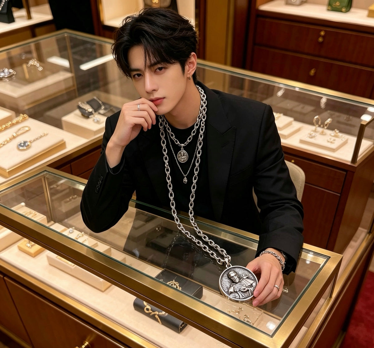Gucci Anger Forest Interlocking G Antiqued Chain Necklace - album image 7