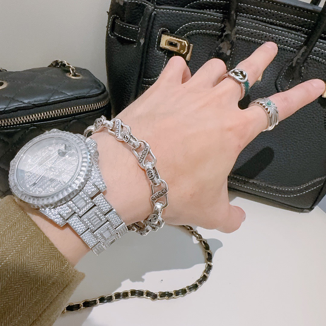 Gucci Silver-Tone Twisted Oval Link Bracelet - album image 6