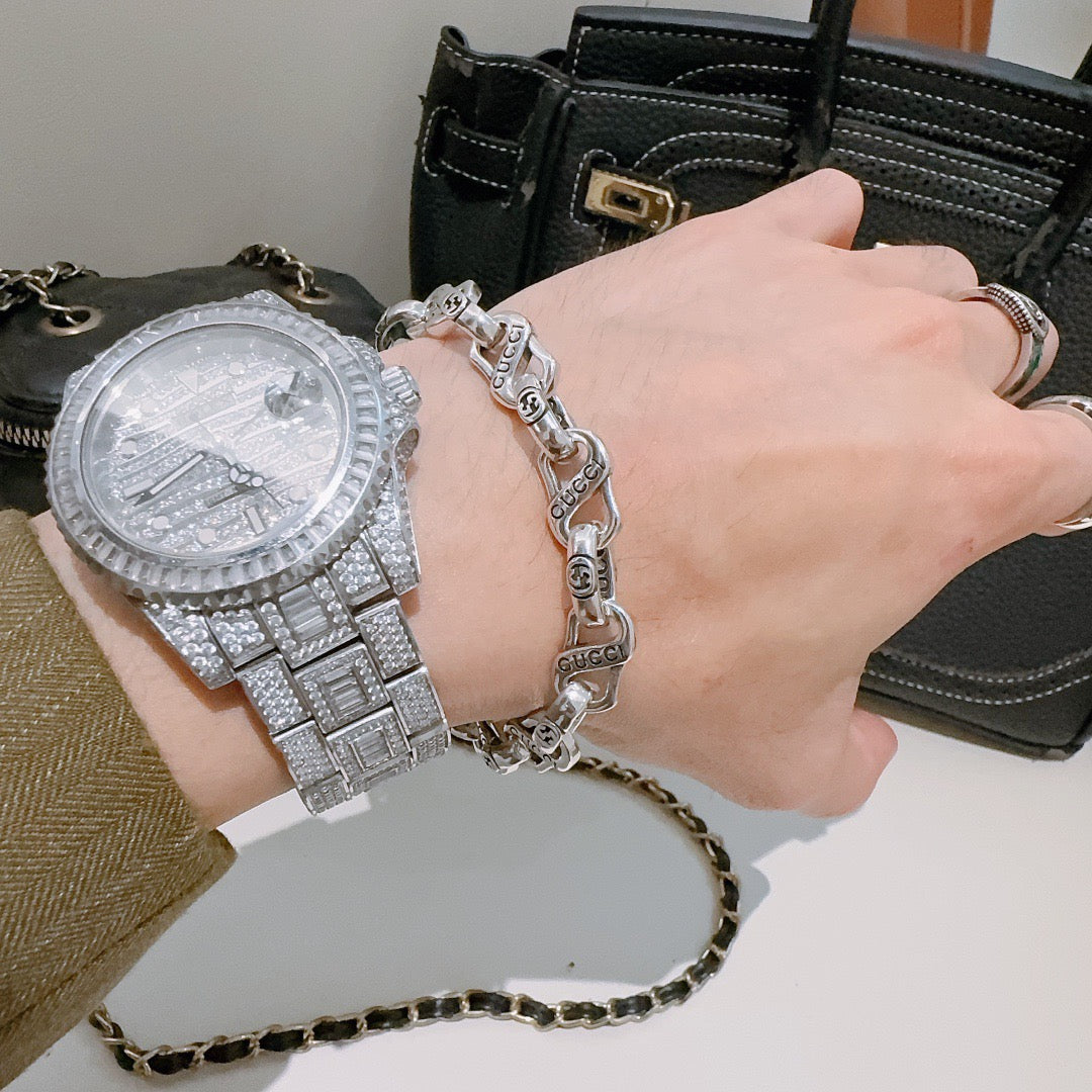 Gucci Silver-Tone Twisted Oval Link Bracelet - album image 8