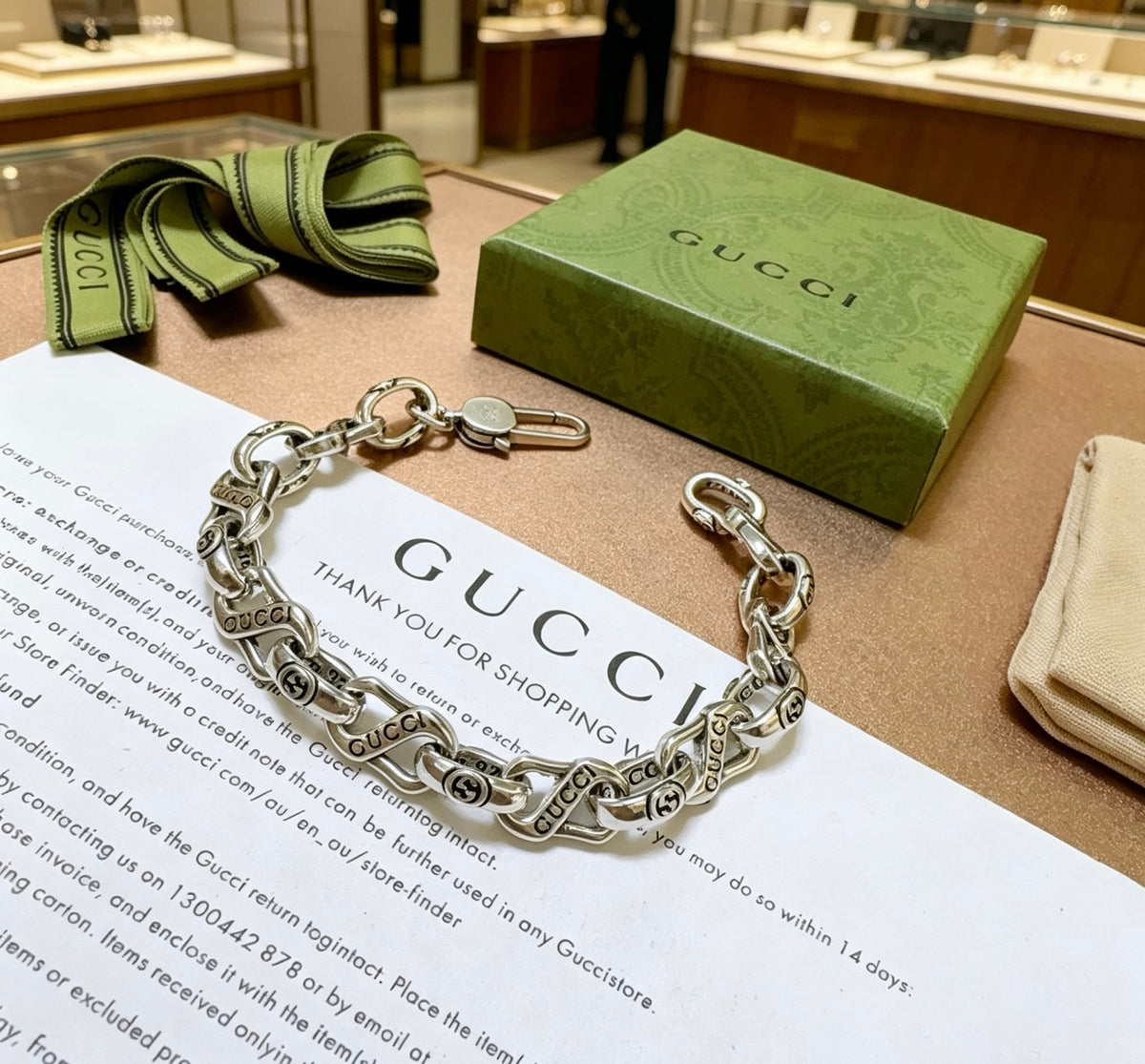 Gucci Silver-Tone Twisted Oval Link Bracelet - album image 5