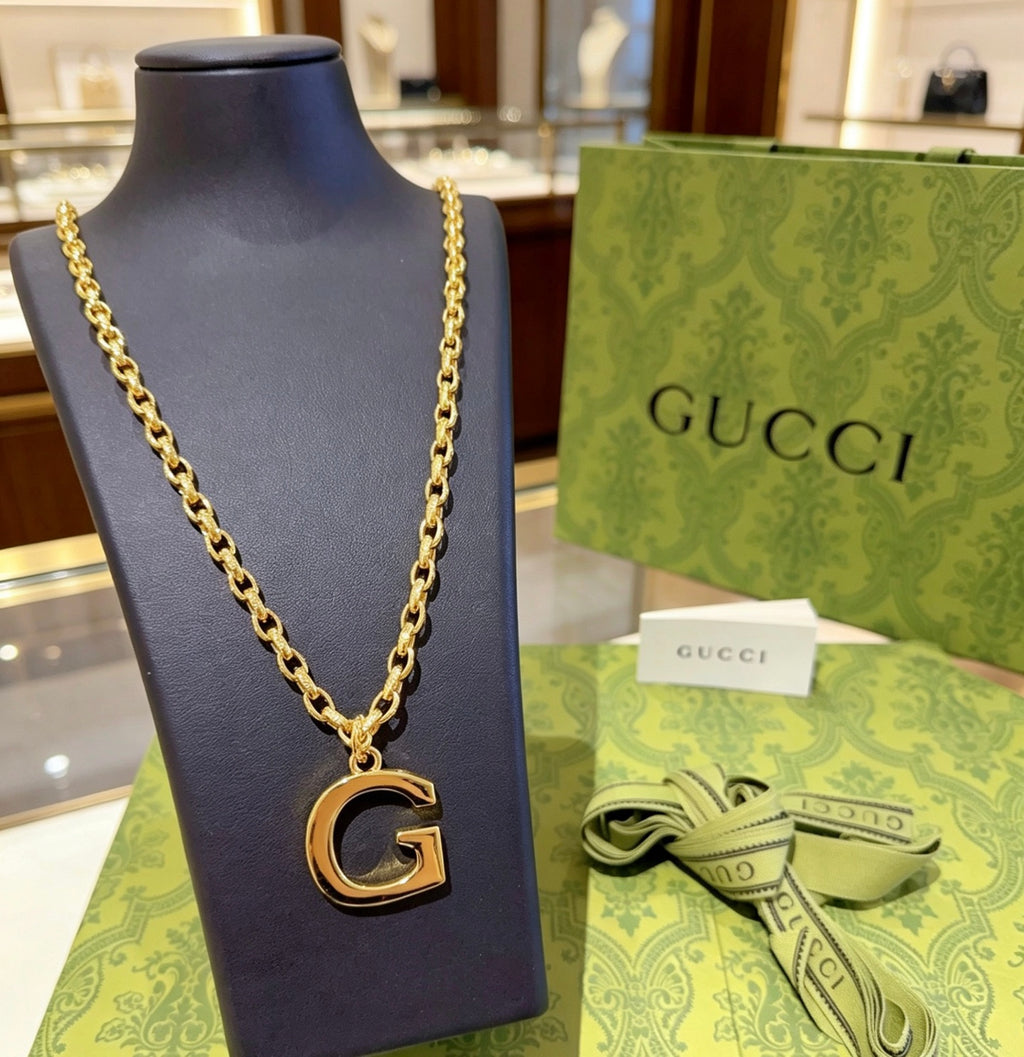 Gucci Anger Forest Interlocking G Gold-Tone Antiqued Chain Necklace - album image 1
