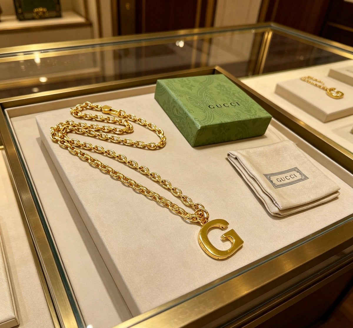 Gucci Anger Forest Interlocking G Gold-Tone Antiqued Chain Necklace - album image 2