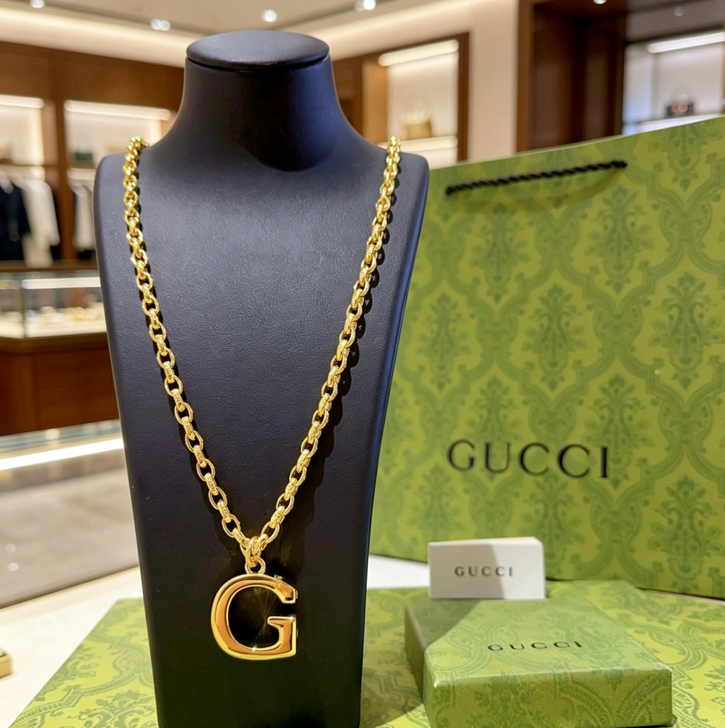 Gucci Anger Forest Interlocking G Gold-Tone Antiqued Chain Necklace - album image 7