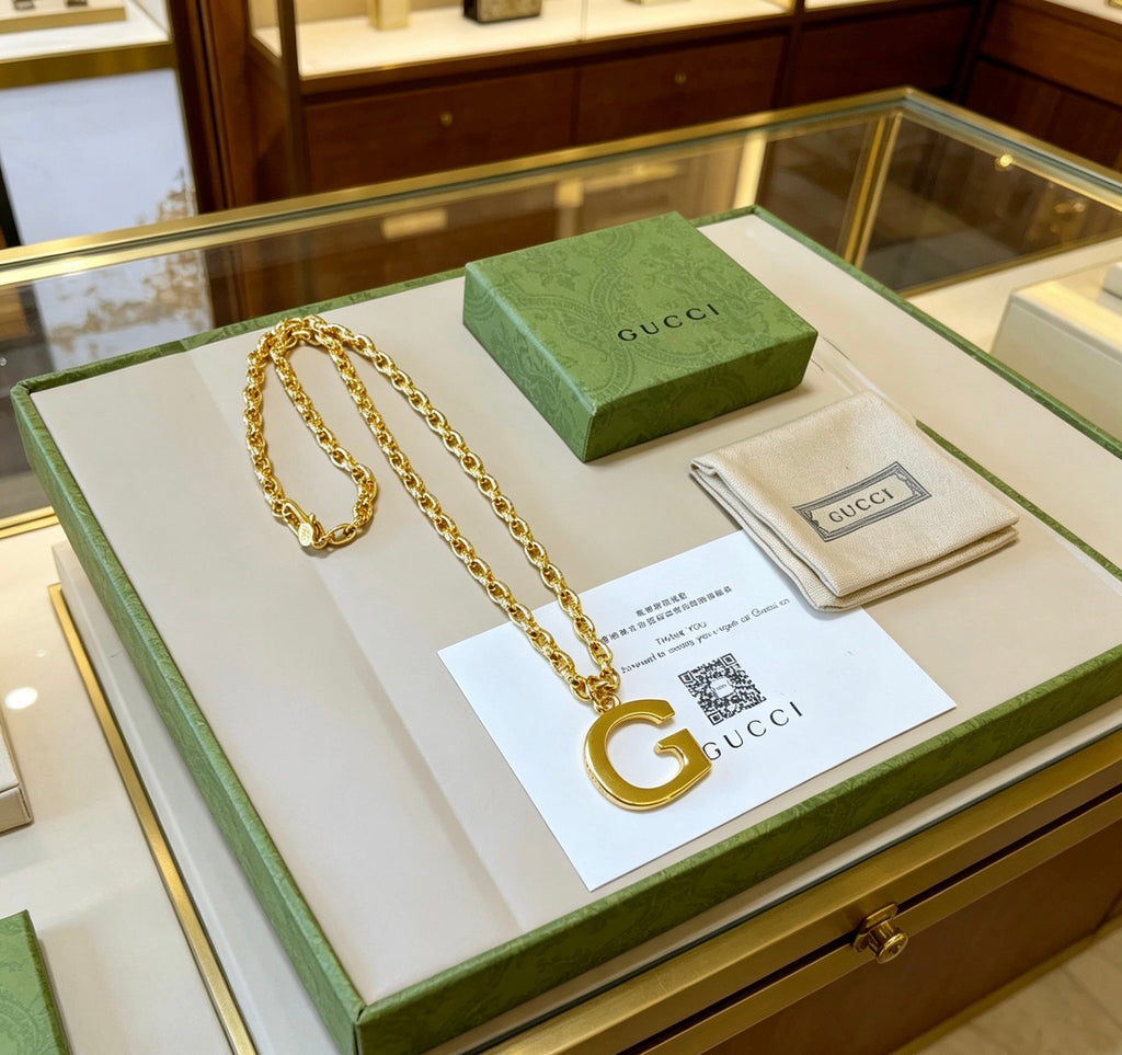 Gucci Anger Forest Interlocking G Gold-Tone Antiqued Chain Necklace - album image 4