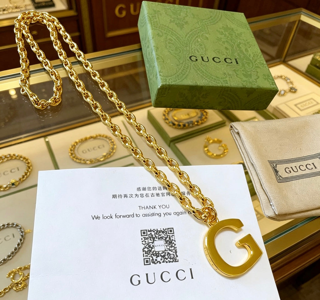 Gucci Anger Forest Interlocking G Gold-Tone Antiqued Chain Necklace - album image 8