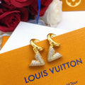 Louis Vuitton Gold-Tone V Letter Crystal Accent Earrings - album image 1