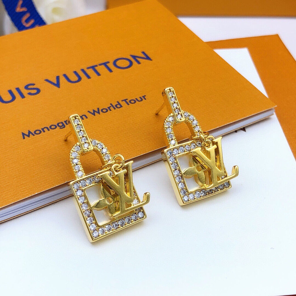 Louis Vuitton Padlock Crystal Accent Earrings - album image 4