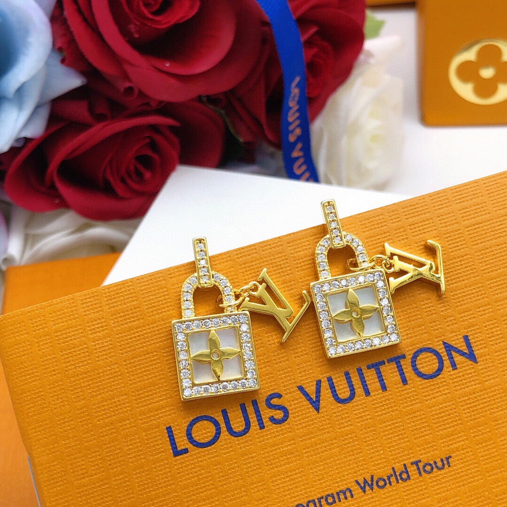 Louis Vuitton Padlock Crystal Accent Earrings - album image 8