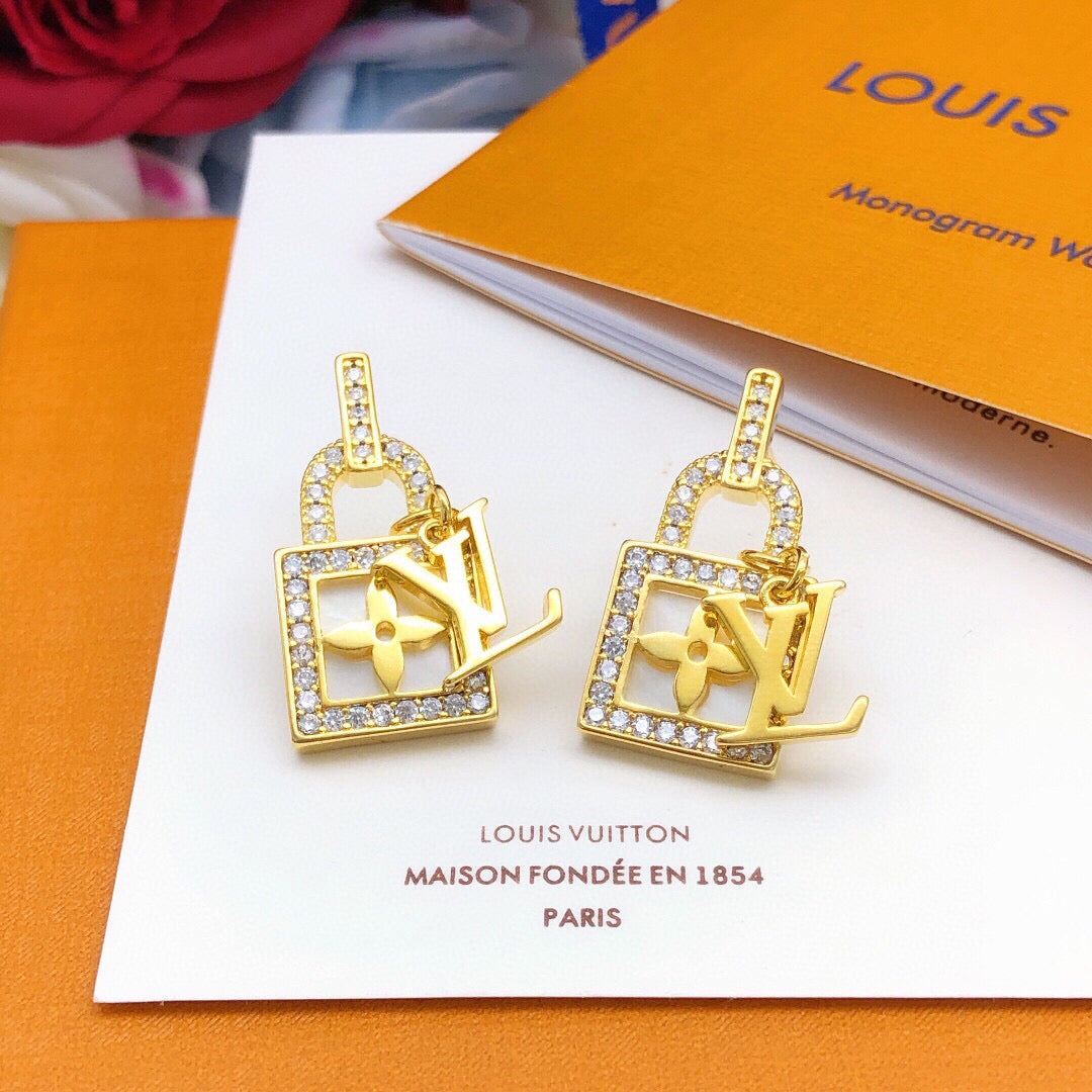 Louis Vuitton Padlock Crystal Accent Earrings - album image 5