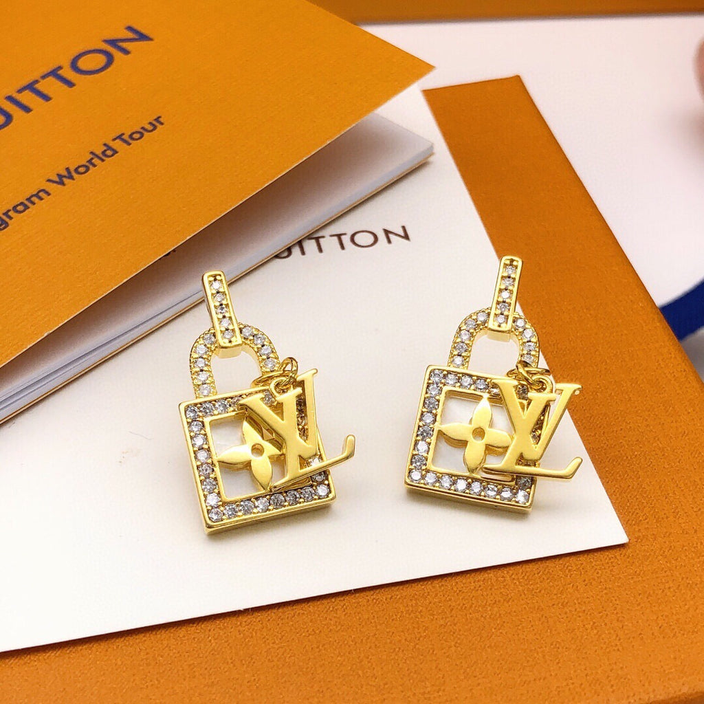 Louis Vuitton Padlock Crystal Accent Earrings - album image 3