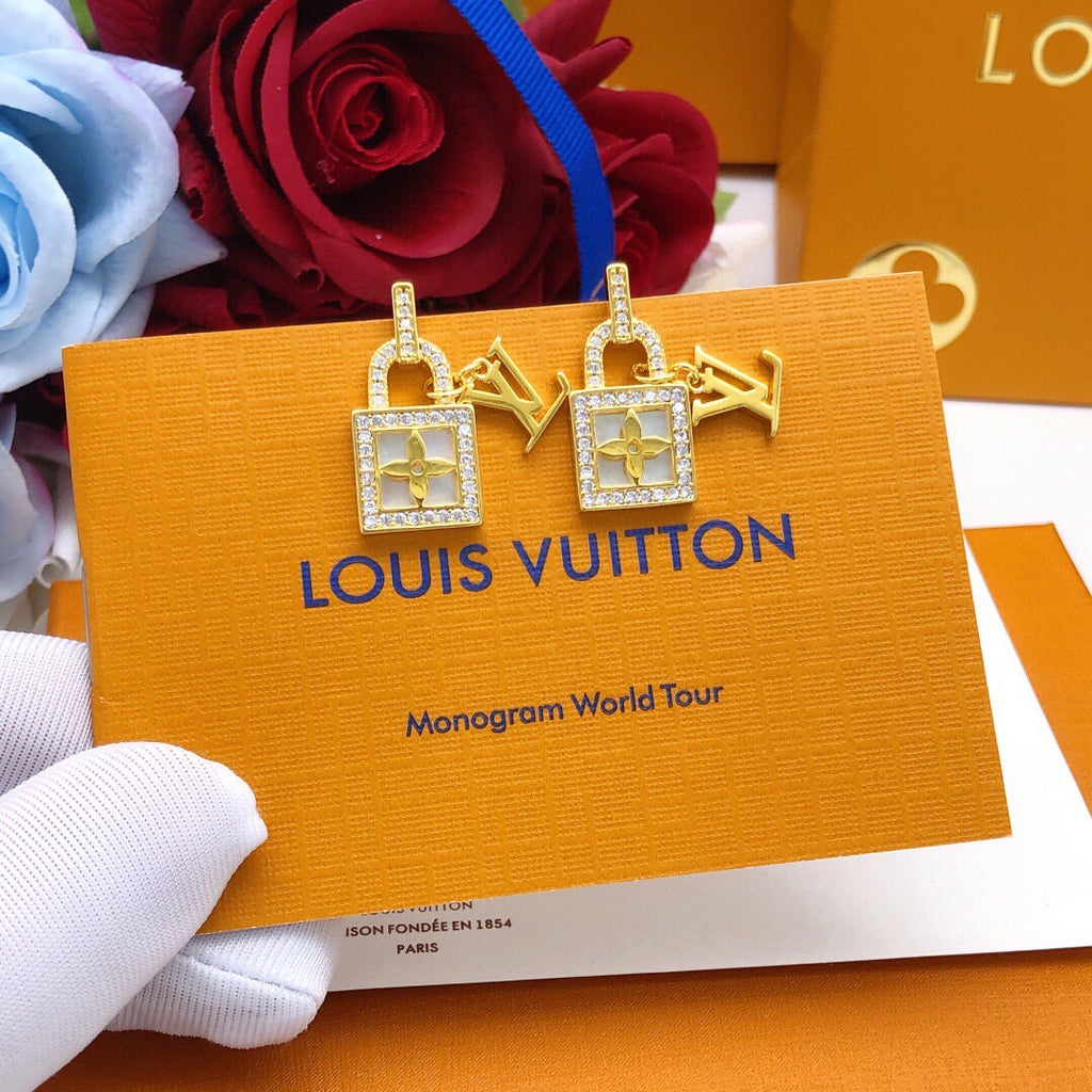 Louis Vuitton Padlock Crystal Accent Earrings - album image 7
