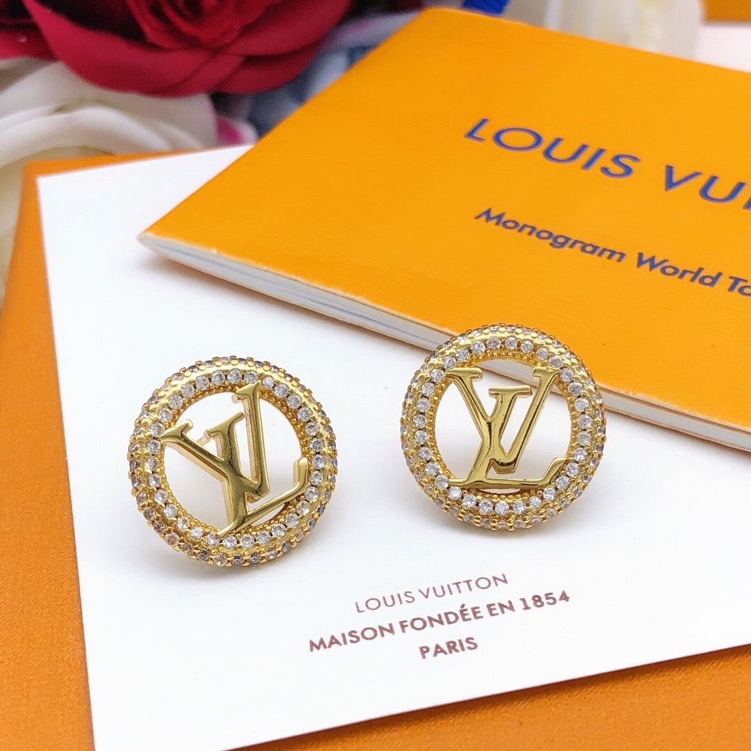 Louis Vuitton Circular Crystal Accent Earrings - album image 3