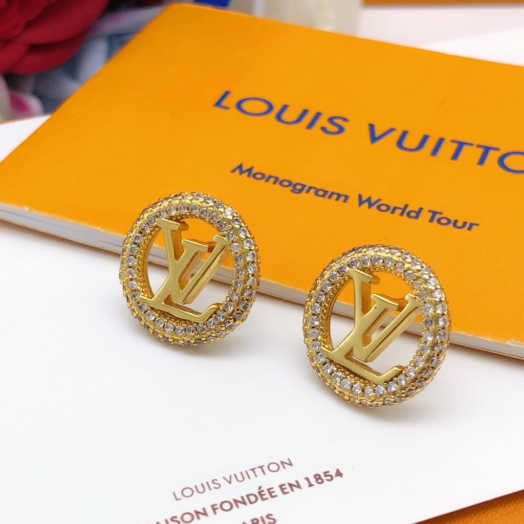 Louis Vuitton Circular Crystal Accent Earrings - album image 2