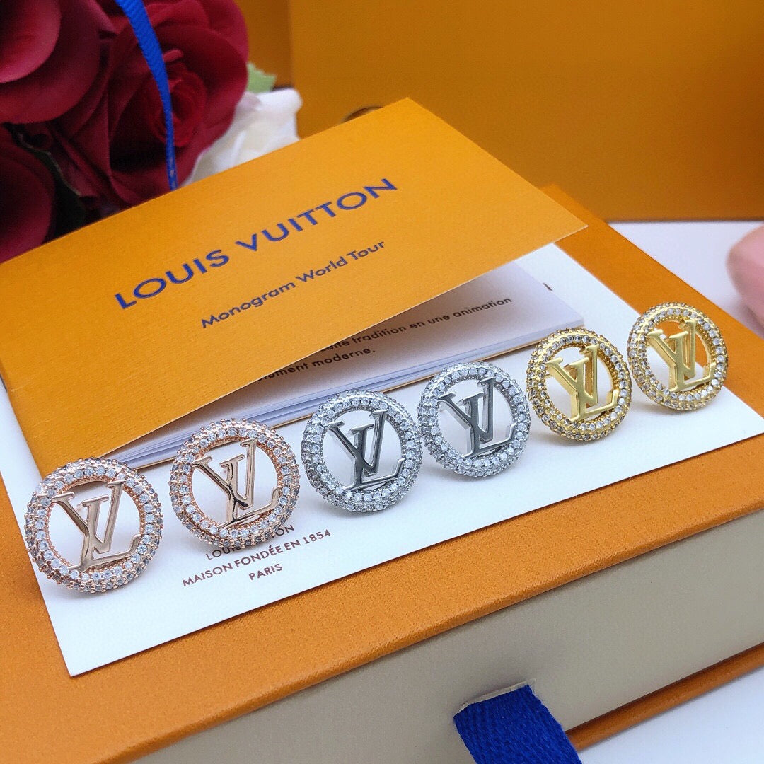 Louis Vuitton Circular Crystal Accent Earrings - album image 7