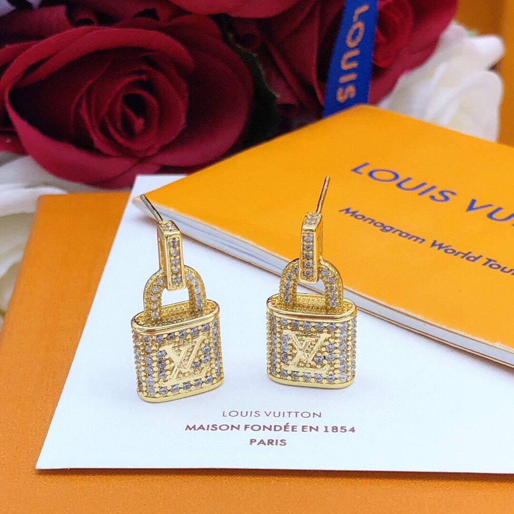 Louis Vuitton Lock Crystal Accent Earrings - album image 9