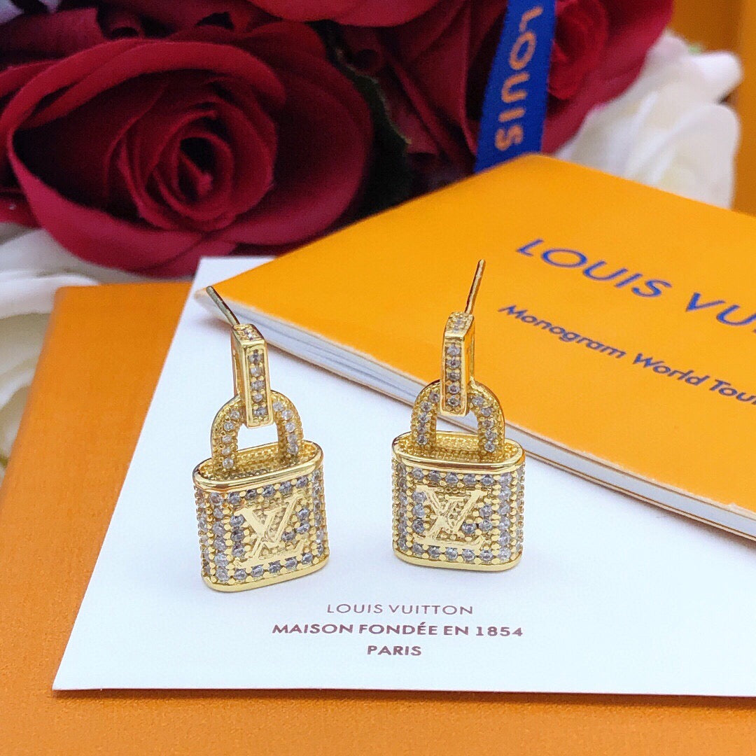 Louis Vuitton Lock Crystal Accent Earrings - album image 9