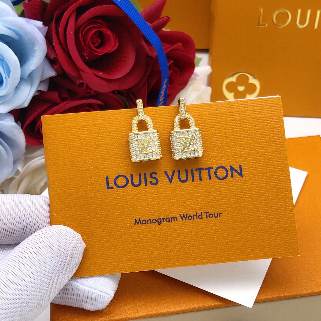 Louis Vuitton Lock Crystal Accent Earrings - album image 4