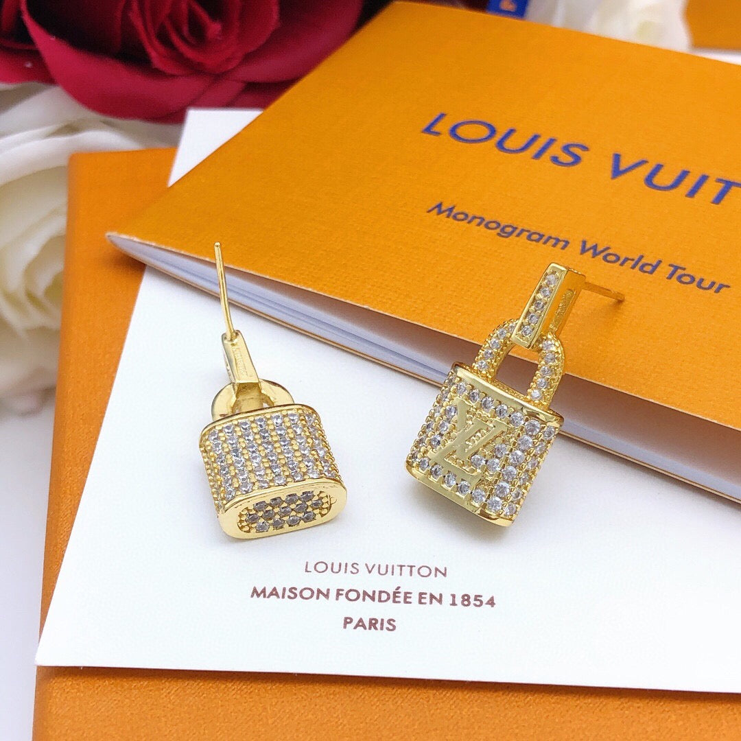 Louis Vuitton Lock Crystal Accent Earrings - album image 5