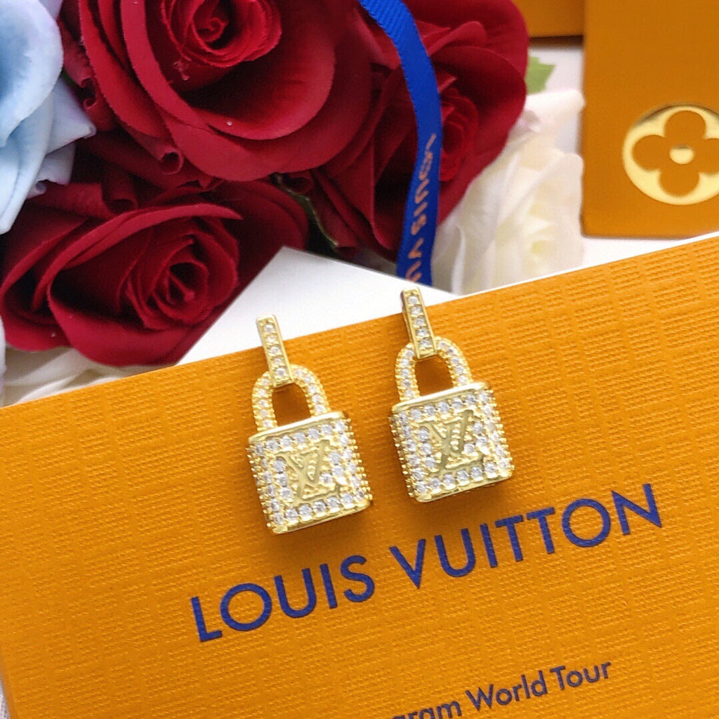 Louis Vuitton Lock Crystal Accent Earrings - album image 3