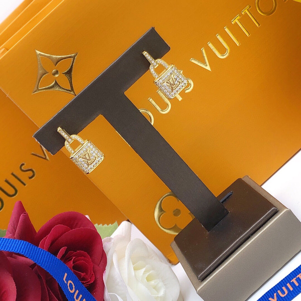 Louis Vuitton Lock Crystal Accent Earrings - album image 6