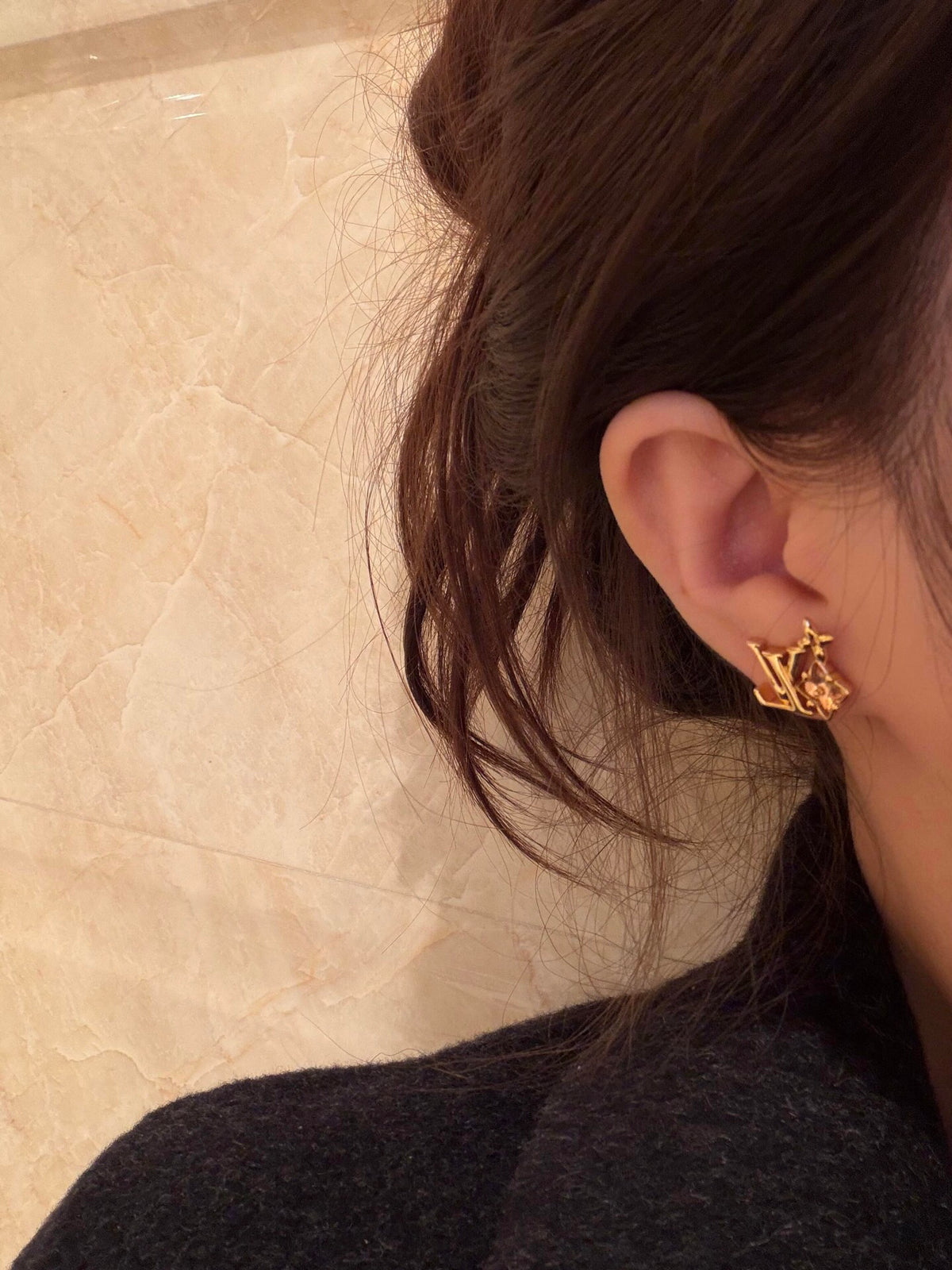 Louis Vuitton Gold-Tone LV and Colored Flower Stud Earrings - album image 11