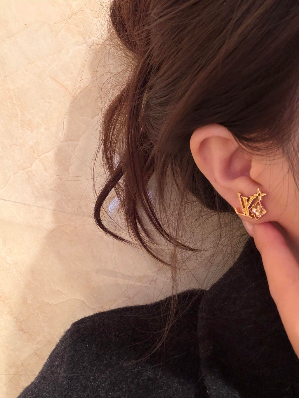 Louis Vuitton Gold-Tone LV and Colored Flower Stud Earrings - album image 10
