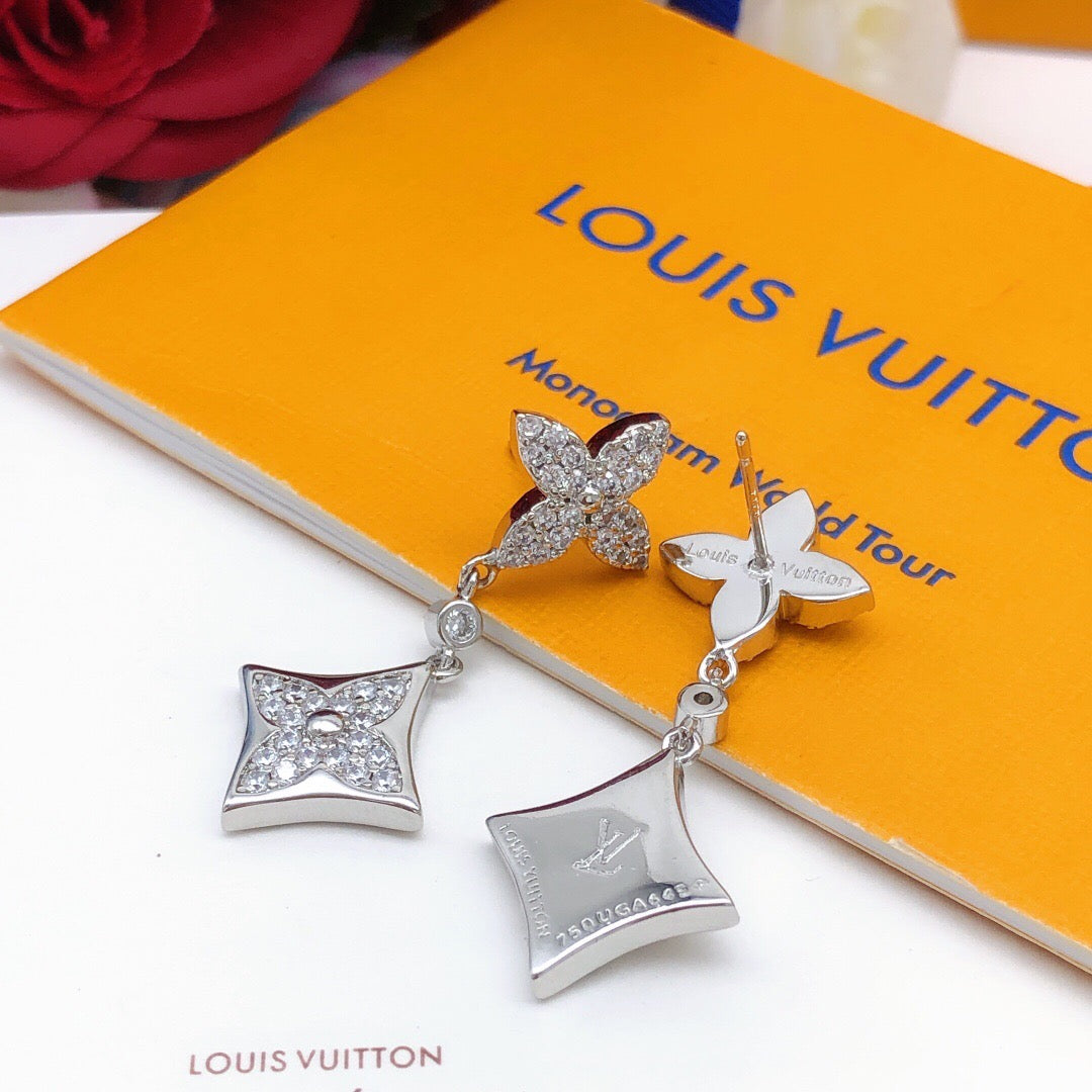 Louis Vuitton Silver-Tone Monogram Tassel Crystal Accent Earrings - album image 6