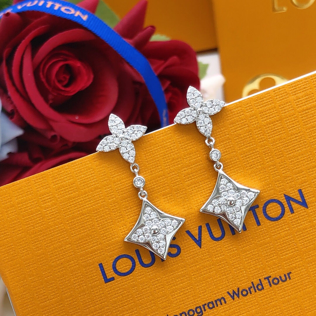 Louis Vuitton Silver-Tone Monogram Tassel Crystal Accent Earrings - album image 7