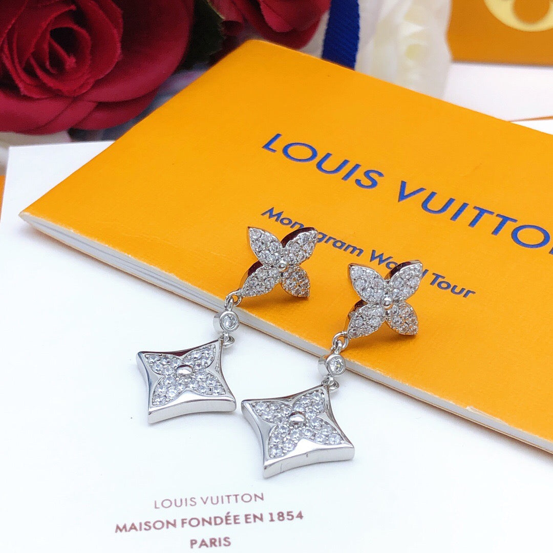 Louis Vuitton Silver-Tone Monogram Tassel Crystal Accent Earrings - album image 5