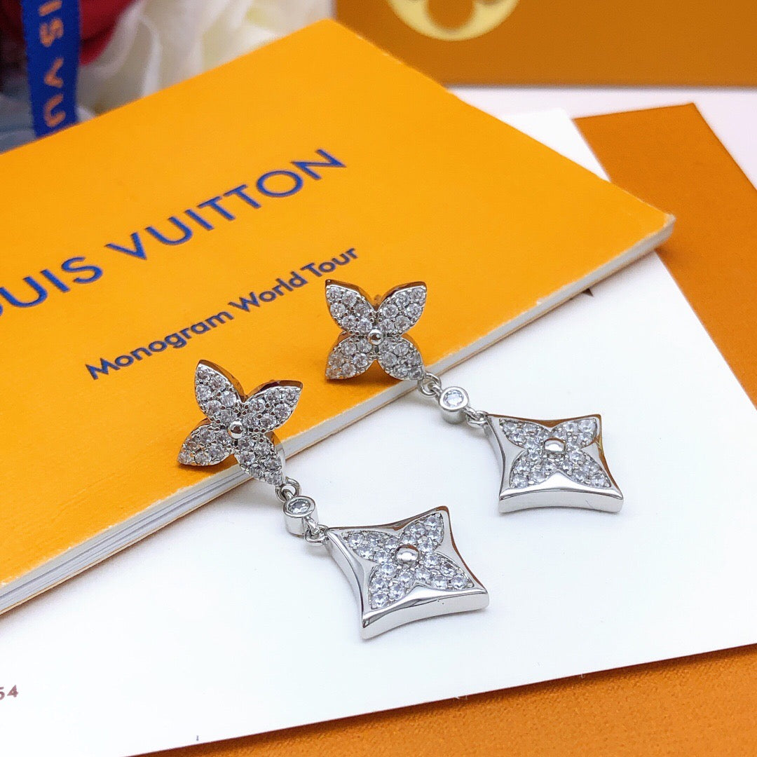 Louis Vuitton Silver-Tone Monogram Tassel Crystal Accent Earrings - album image 3