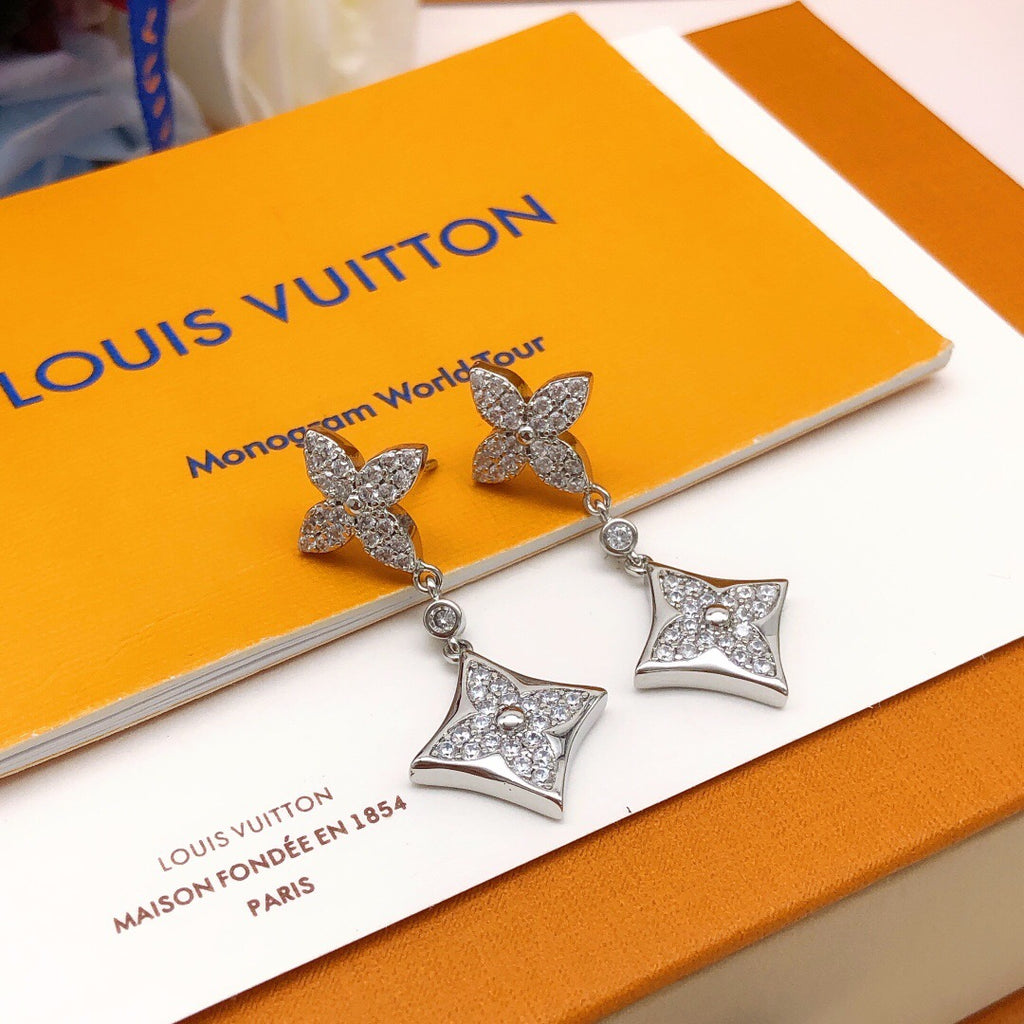 Louis Vuitton Silver-Tone Monogram Tassel Crystal Accent Earrings - album image 2