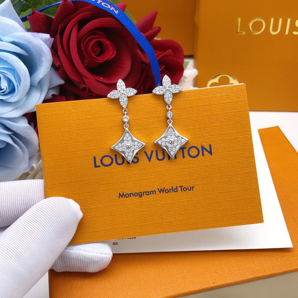 Louis Vuitton Silver-Tone Monogram Tassel Crystal Accent Earrings - album image 8