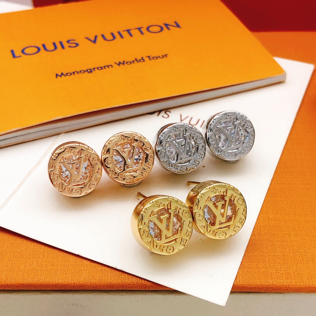 Louis Vuitton Rose Gold-Tone Gold-Tone Circular Earrings - album image 8