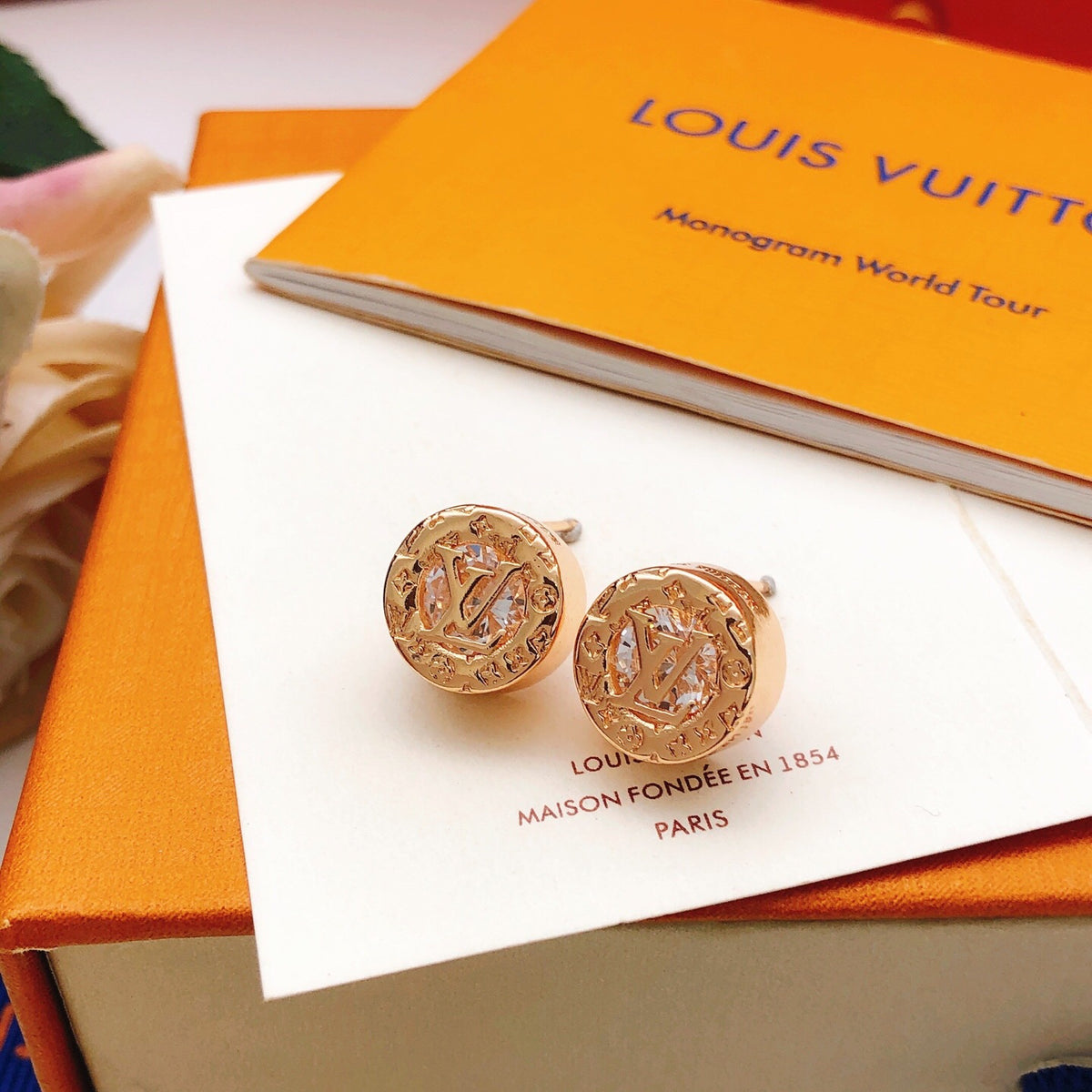 Louis Vuitton Rose Gold-Tone Gold-Tone Circular Earrings - album image 3