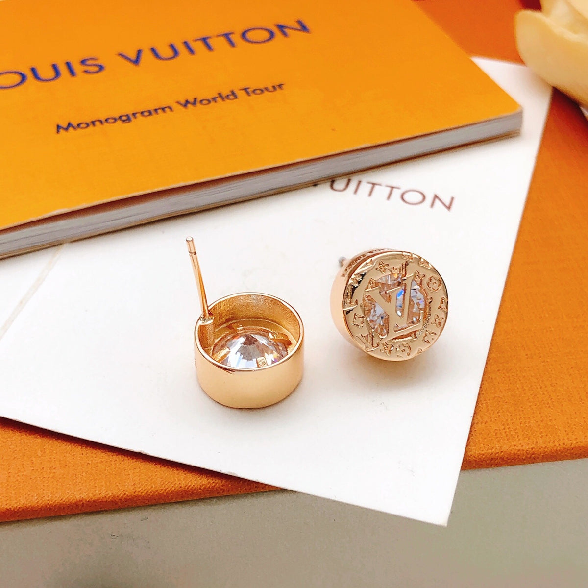 Louis Vuitton Rose Gold-Tone Gold-Tone Circular Earrings - album image 2