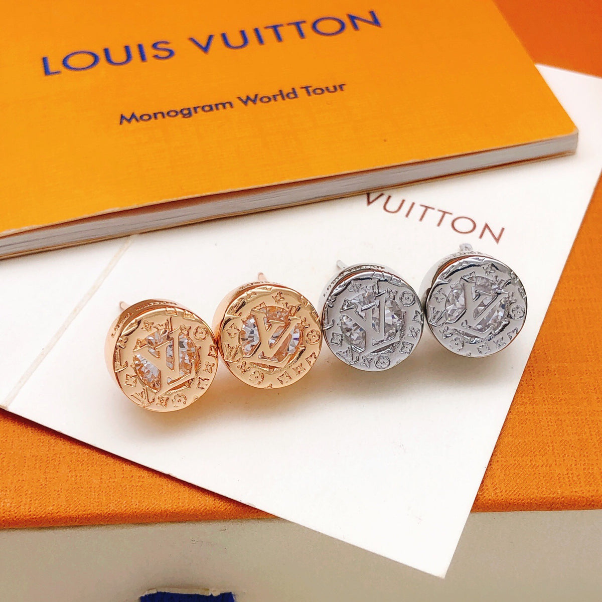 Louis Vuitton Rose Gold-Tone Gold-Tone Circular Earrings - album image 5