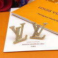 Louis Vuitton LV Letter Crystal Accent Earrings - album image 1