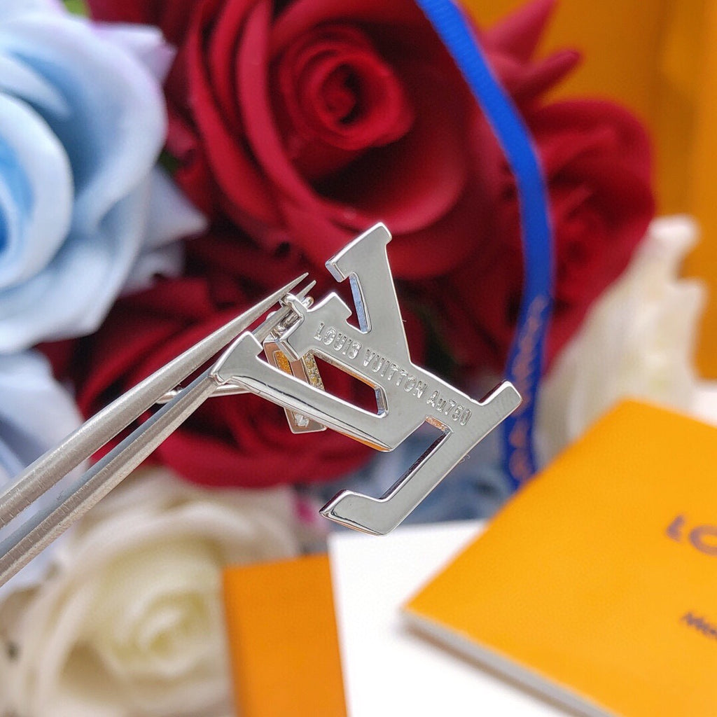 Louis Vuitton Silver-Tone Pendant Crystal Accent Earrings - album image 6