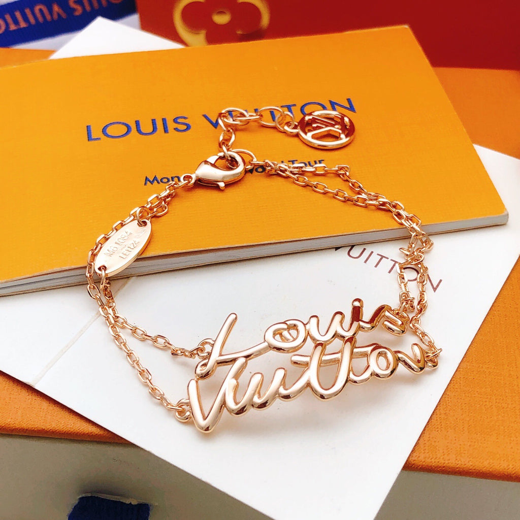 Louis Vuitton Rose Gold-Tone Gold-Tone Double-Layer Polished Bracelet - album image 1