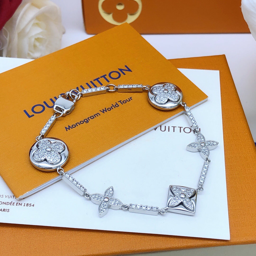 Louis Vuitton Silver-Tone Monogram Crystal Accent Bracelet - album image 3