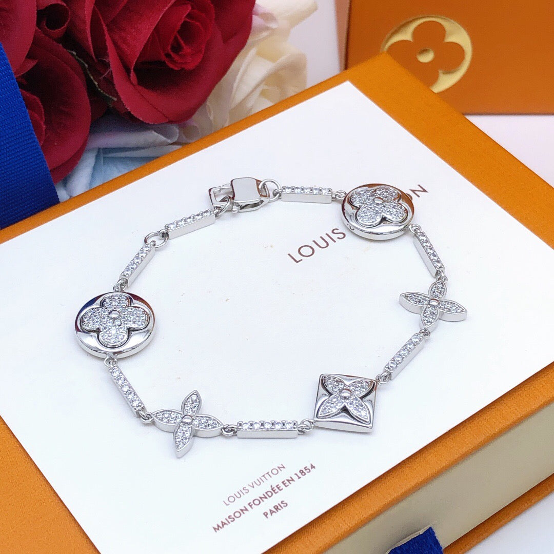Louis Vuitton Silver-Tone Monogram Crystal Accent Bracelet - album image 1