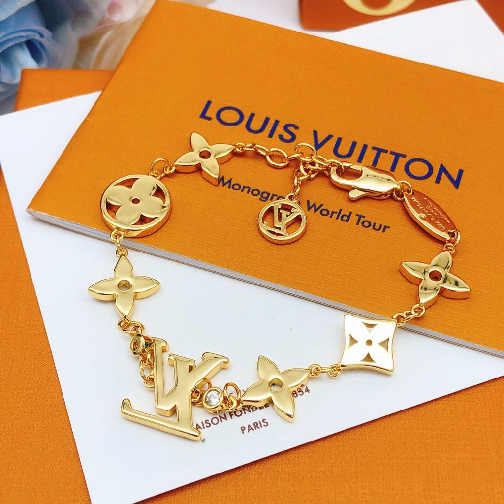 Louis Vuitton Gold-Tone Monogram Openwork Crystal Accent Bracelet - album image 4